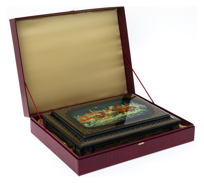 The box of Palekh "Troika" Belova